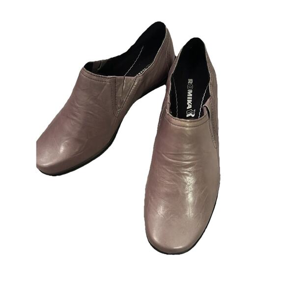 Romika ROMIKA Womens Cassie 01 Flat Leather Graphite Size 37 /6.5 Slip On Loafer - Picture 1 of 13